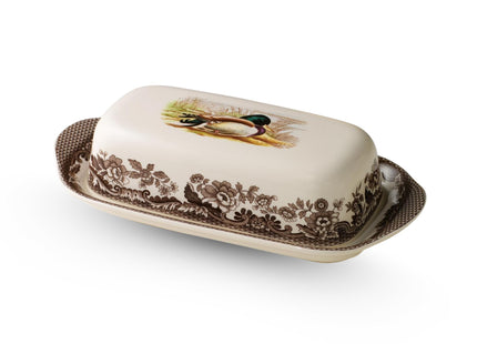Spode Woodland Mallard Covered Butter Dish