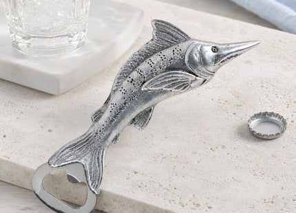 Arthur Court Marlin Fish Bottle Opener - Stainless Steel Barware for Fishing Enthusiasts - 7 Inch Coastal Decor
