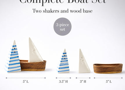 Mud Pie Sailboat Salt and Pepper Shaker Set