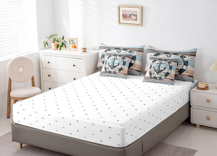Erosebridal Nautical Bed in A Bag,Vintage Anchor Comforter Set Queen