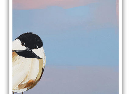 Nursery Wall Art Vintage Tilting Chickadee Wall Art 16x16 Inch Unframed