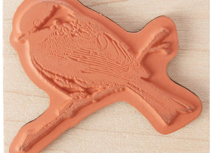 Inkadinkado Chickadee on a Branch Wood Stamp, 2'' W x 2'' L