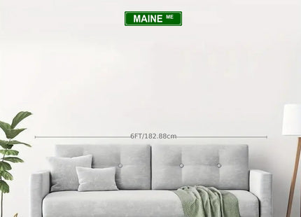MAINE ME AMERICAN STATES AND TERRITORIES Metal Tin Street Sign Bar Cafe Garage Cave Home Room Wall Bathroom Farmhouse Garden Porch Patio Decor, 16 x 4 Inch