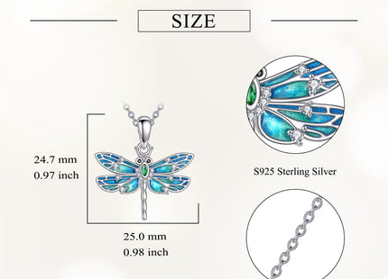 LWQQWL Dragonfly Necklace for Women 925 Sterling Silver Dragonfly Pendant Necklace Insect Jewelry Gifts