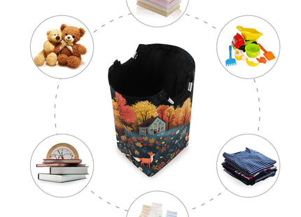 Trees Deer Fox Large Laundry Hamper Basket, Collapsible Laundry Bag Storage Bins Baskets with Handles for Laundry, Bedroom, Home Decor