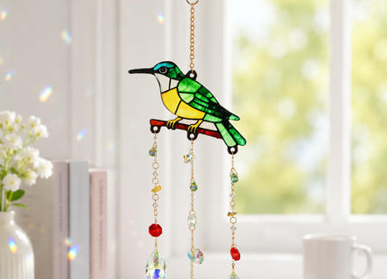 Stained Glass Hummingbird Suncatcher Crystal Hummingbird Gift Bird Decor