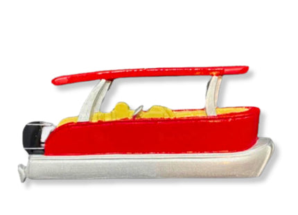 Personalized Family Christmas Ornament 2026, Red Pontoon Boat Nautical