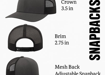 PNW Apparel Smokey the Bear Keep it Green Snapback Trucker Hat with Smokey the Bear Woven Patch (Grey/Black)