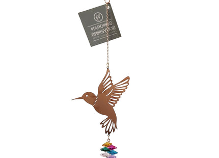 Crystal Hummingbird Prismatic Suncatcher Ornaments, Hanging Copper Metal