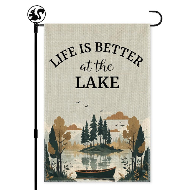 LAGZDFC Life Is Better at the Lake Garden Flag Gifts for Lake House Decor