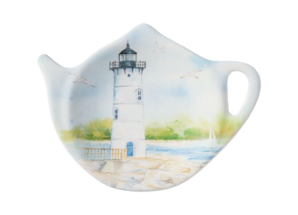 Supreme Housewares Lighthouse Tea Bag Holders, Teapot Shaped Tea Bag Coasters Spoon Rests Saucer Seasoning Dish Set, Multicolor, 4 x 3 Inch, Set of 4