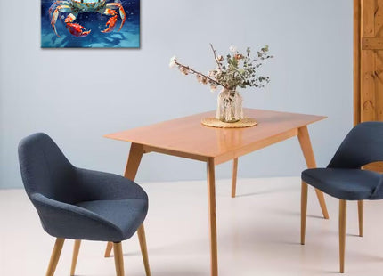 FUNHUA Nautical Wall Decor Blue Crab Canvas Paintings Abstract Modern Marine Artwork Beach Decorations for Living Room Bedroom Bathroom Framed Ready to Hang 12x16 Inches