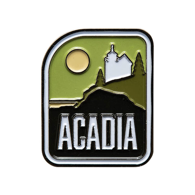 Vagabond Heart Acadia Pin - Acadia Souvenir - Hard Enamel Lapel Badge Maine Souvenir - Metal Travel Acadia National Park Pin for Backpack Jacket Hat - Collectible for Travelers Men Women - 1.25" Inch Rubber Clutch Back