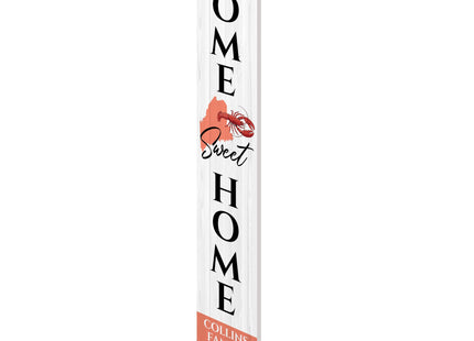 Personalized Maine Welcome Sign for Front Porch, Custom Home Sweet Home Welcome Sign with Family Name and State, Welcome Home Decorations for Outdoors, 48x8" PVC Sign (ME)