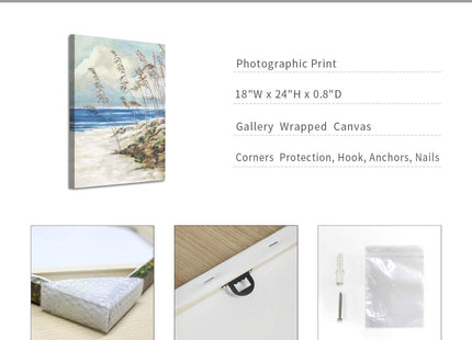 ARTISTIC PATH Abstract Coastal Beach Canvas Wall Art, 18x24 Inch