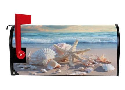 ALAZA Seashell Starfish on Beach Summer Magnetic Mailbox Cover MailWraps Garden Yard Home Decor for Outside Standard Size-18"x 20.8"