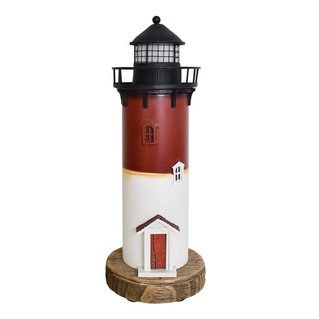 Lighthouse Decor Nautical Decoration Wooden Light House Figurine Lighted