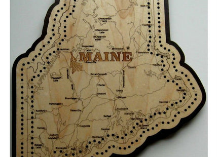 KCHEX Maine State Shape Road Map Cribbage Board