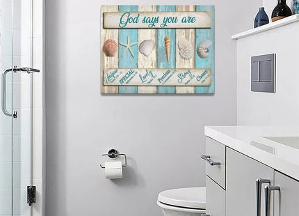 Tijuboni Ocean Nautical Wall Art Coastal Seashell Decor 12"x16"
