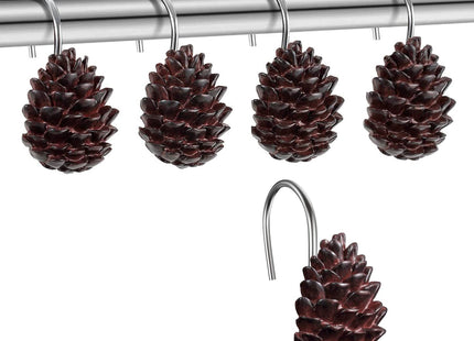 12-Pack Christmas Pinecone Decorative Shower Curtain Hook Bathroom Rod Hook