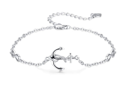 CUOKA MIRACLE 925 Silver Anchor Bracelet for Women Nautical Jewelry Gifts