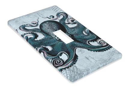 Retro Octopus Light Switch Cover Decorative Single Toggle Wall Plate Cover 1 Gang 4.5" X 2.76" Switch Plate Cover For Living Room Office Home Decor