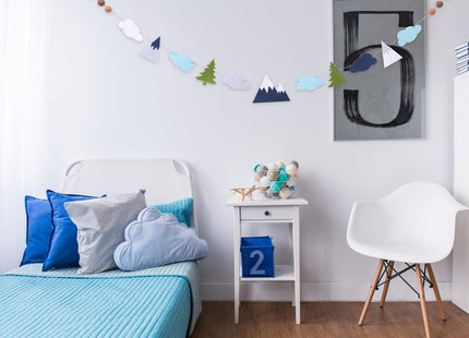 Felt Woodland Nursery Banner - Kids Mountain & Rustic Baby Room Decor, Woodland Theme Baby Shower Decorations