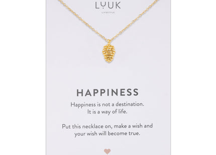 LUUK LIFESTYLE Stainless Steel Necklace with Pinecone Pendant, Gold