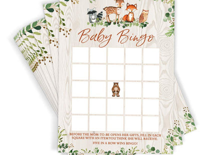 Woodland Baby Shower Game Set - 5 Activities for 50 Guests, Woodland Theme