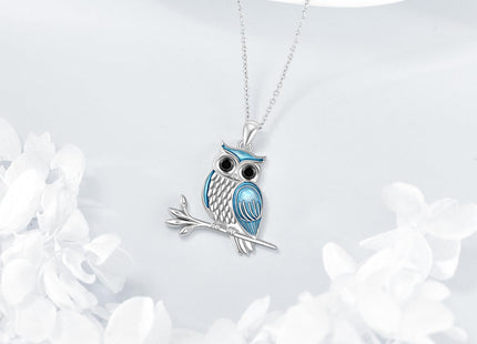 LWQQWL Owl Necklace for Women 925 Sterling Silver Owl Pendant Necklaces Cute Animal Jewelry Gifts