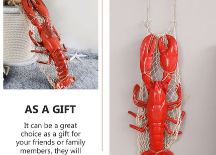 BESPORTBLE Lobster Crawfish Decorations Red Lobster Nautical Wall Sculpture Resin Wall Hanging Decoration Pendant Art Decor