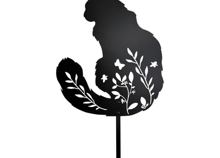 Maine Coon Cat Garden Statue, Black Cat Decor for Outdoor Memorial Yard