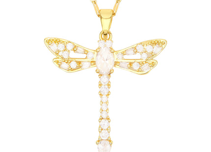 HNPHQT Dragonfly Necklace 14K Gold Plated Dainty Dragonfly Pendant Necklaces for Women Jewelry Gifts