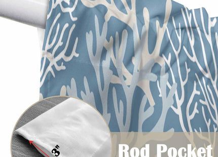 Lsrtoss Blue Coral Coastal Swag Valances for Windows, Ocean Nautical Kitchen Curtains 36 Inch Length 2 Panels Set, Beach Short Curtains for Small Windows Rod Pocket Cafe Curtains Drapes 28"x36"
