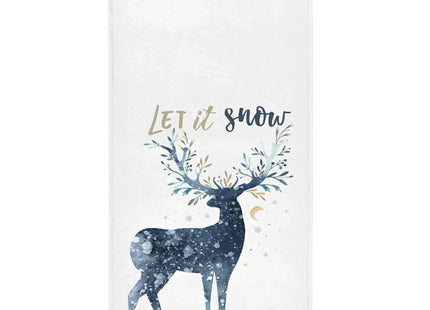 Wamika Winter Deer Snowflakes Hand Towels Let It Snow Face Towel Soft Guest Towel Portable Kitchen Tea Towels Washcloths Bathroom Decor Housewarming Gifts 16" X 30"