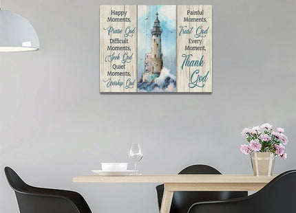remzoke Lighthouse Wall Art Nautical Decor Ocean Coastal Canvas Painting Prints Christian Religious Quotes Pictures Wall Decor Modern Artwork Home Decoration for Bathroom Bedroom Living Room 16"x12"