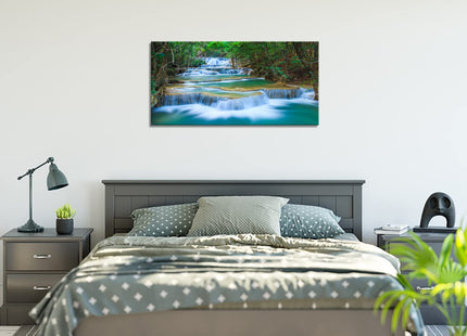 DZL Art S75275 Canvas Prints Wall Art Forest Waterfall Landscape Forest Scenery Painting Nature Wilderness Photography for Living Room Bedroom Bathroom Home Office Decor