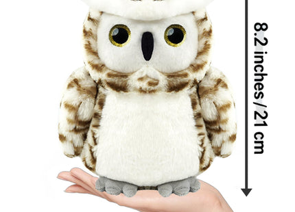 okegztoa Owl Stuffed Animal Toy 8" Ultra Soft Snowy Owl Plush Toy Fluffy and Cuddly Toy for Kids, Adults, Boys and Girls, for Birthday Christmas Halloween Easter Owl Gift