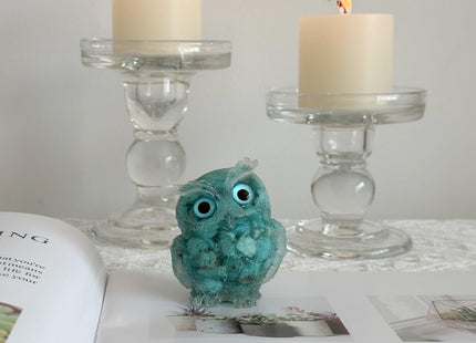 XYLIBLLA Hand-Carved Natural Crystal Owl Statue Owl Decor ，Green Owl Figurine, Animal Figurines Desk Decor and Owl Gifts for Women.（Turquoise）
