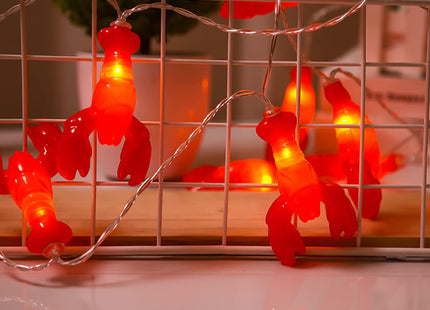 Amants01 Lobster String Lights Battery Operated 5ft 10 LEDs Lobster Indoor LED Lights Lobster Shaped Lamp Lights Party Decoration.