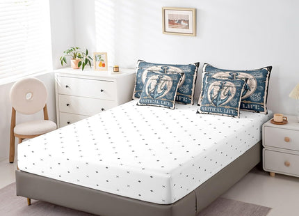 Erosebridal Ocean Comforter Set,Summer Anchor Bed in A Bag Kids Queen
