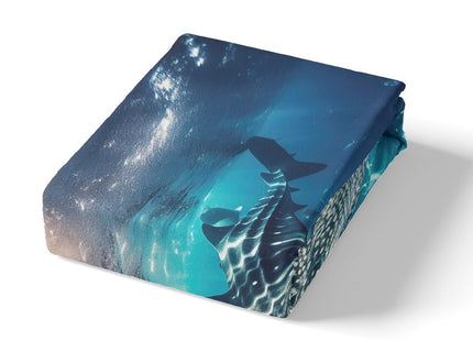 Shark Bed Sheet Set Whale Shark Bedding Set Ocean Marine Theme Fitted Sheet for Boys Girls Kids Room Decor Sea Underwater World Lightweight Bed Cover Twin Size with 1 Pillow Case