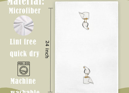 YTRGI Seagull Hand Towels, Seagulls Gifts for Women Bird Lovers, Seagull Decor, Funny Kitchen Towels for Bathroom, Coastal Nautical Sea Gull Decorative Dish Tea Towels for Kitchen, 16x24 in