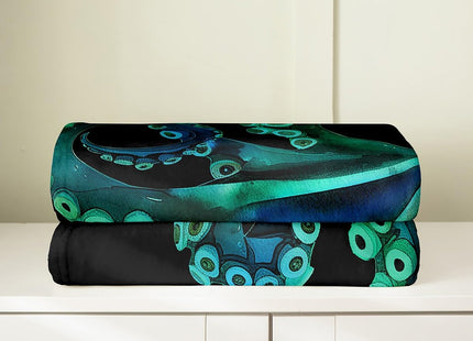 Erosebridal Octopus Fleece Blanket Coastal Sealife Throw 50x60 Inch