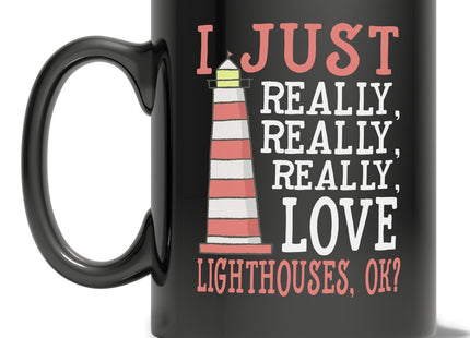Eternally Gifted I Love Lighthouses Coffee Mug - Cute Lighthouse Mug - Coffee Mug for People Who Love Lighthouses - Funny Lighthouse Mug (11oz)
