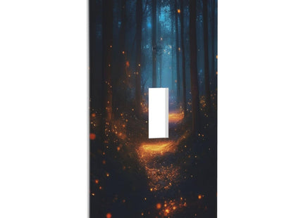 Decorative Art Light Switch Covers Enchanted Glowing Forest Single Toggle Wall Plate Decorative Switchcover Electrical Switchplate for Home Decor