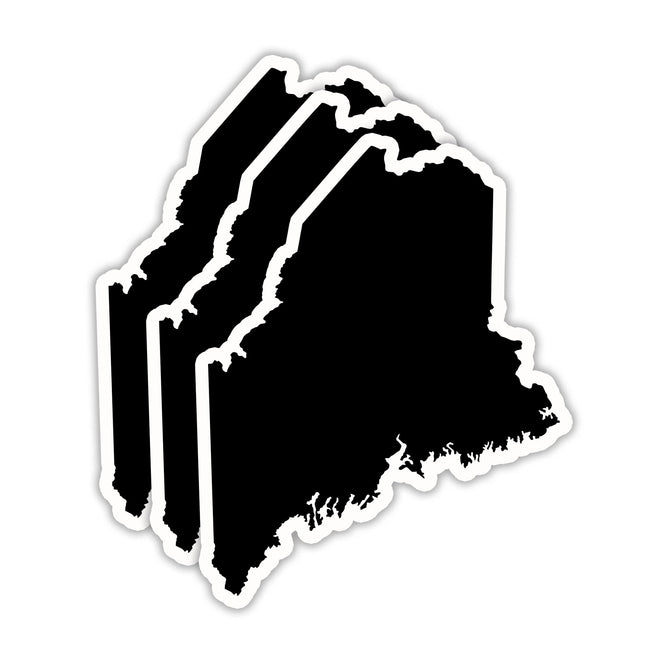 (3PCS) Maine State Map Stickers, US State Stickers - Waterproof Vinyl Decals for Tumblers, Water Bottles, Laptops, Books, Scrapbooks, Great for Maine Lovers 3 x 2.4 Inch
