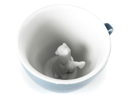 Creature Cups Sea Otter - Ceramic Mug - 11 oz Coffee Cup with Hidden 3D Otter Inside, Unique Gift