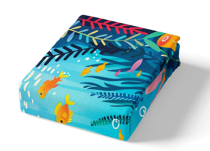 Feelyou Ocean Bed Sheets Set Twin, Beach Sheet Set for Kids Life Sea Sheets with Deep Pocket Fitted Sheet Coastal Bedding Set Soft Bed Set 3Pcs