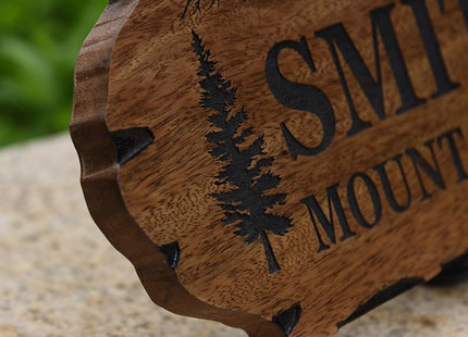 Personalized Cabin Sign - Rustic Wood Welcome Sign for Outdoor & Home Wall Decor - Customizable Farmhouse Decor, Backyard Sign & 3D Carving Wood Sign.3D carved decorative wooden plaques.